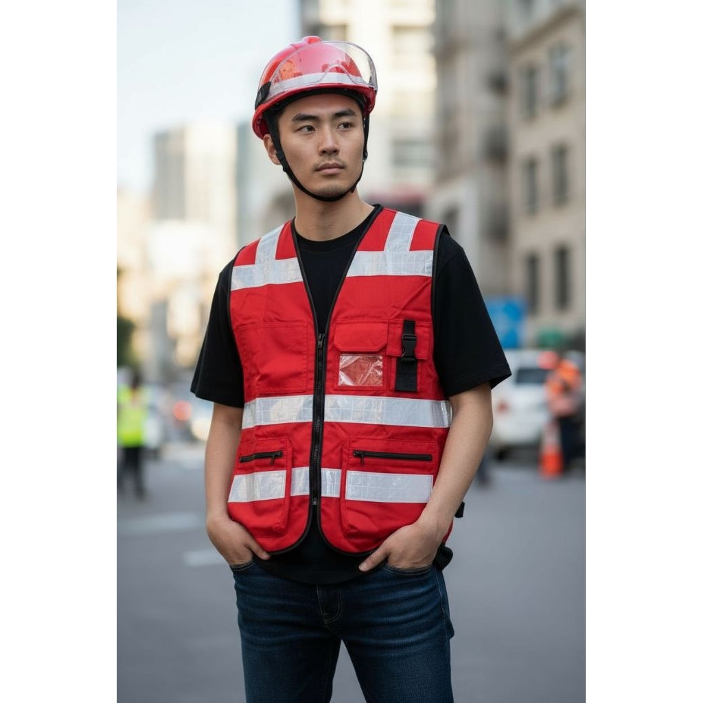 SAFETY VEST HSE MERAH/ ROMPI SAFETY SCHOTLITE PVC/ROMPI HSE