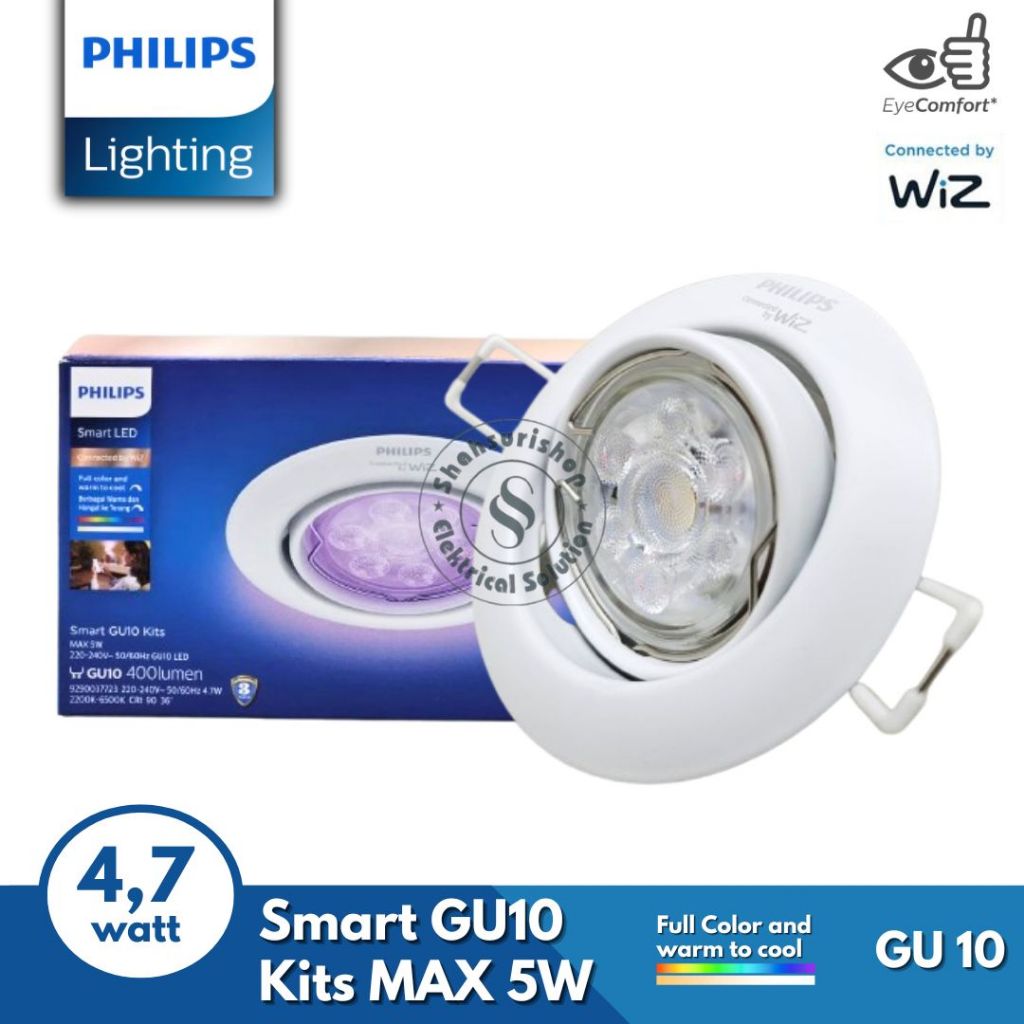 PHILIPS SMART WIFI GU10 KITS 4,7 WATT RGB SMART LAMPU 3 COLOUR