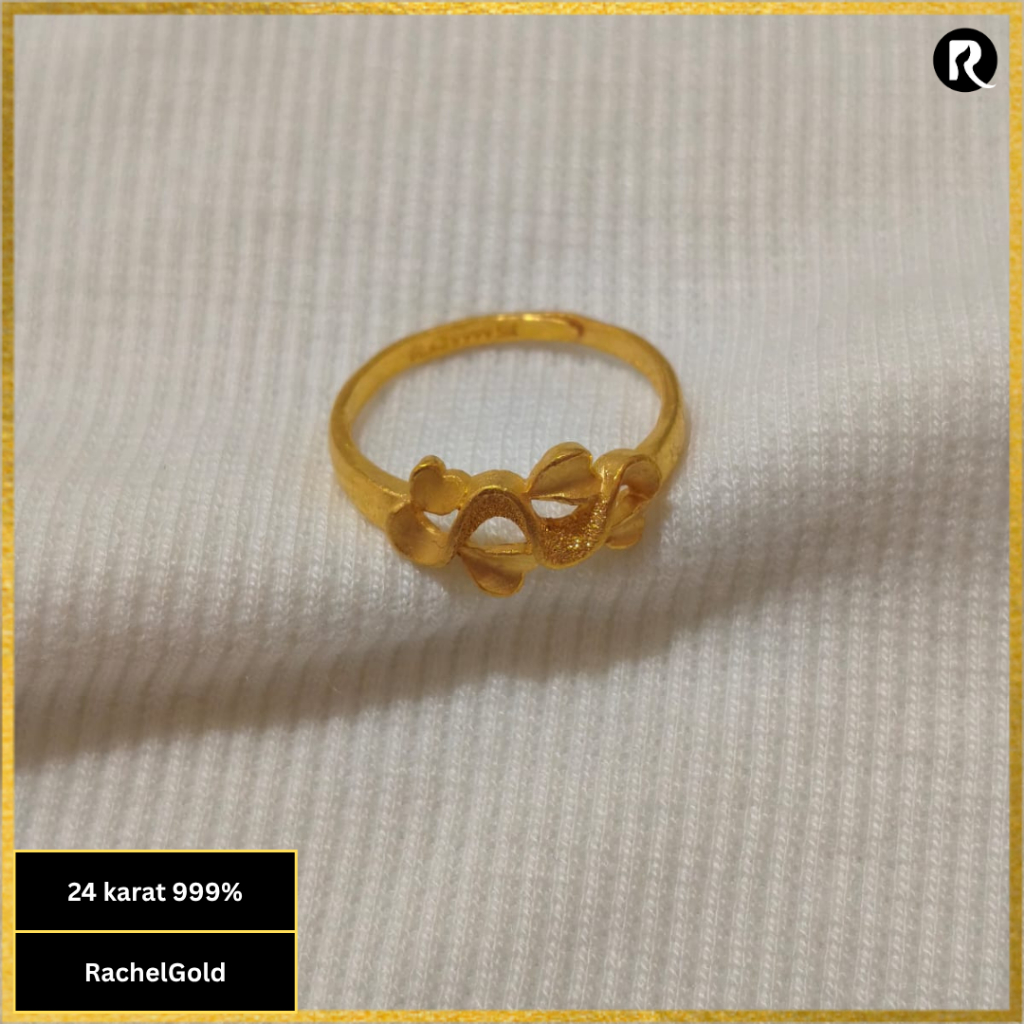 Cincin Emas 24 karat asli 999.9 Emas Hongkong Taiwan [Stok Limited]