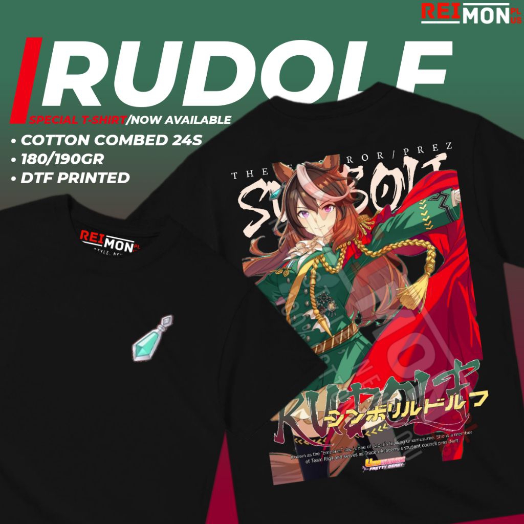 T-Shirt / Kaos Baju Anime Game Symboli Rudolf Uma Musume: Pretty Derby