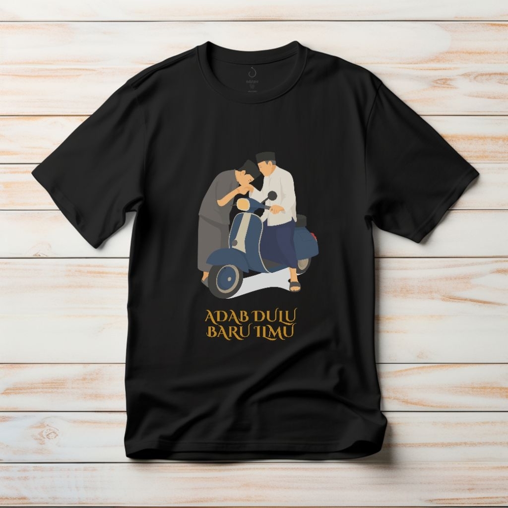 Robitshirt Kaos Distro ADAB DULU BARU ILMU Vespa / Kaos Dakwah Islami / Katun Combed 30s 24s / Unise