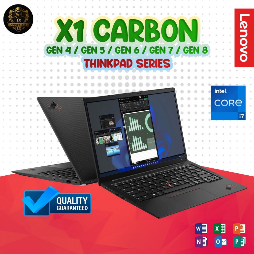 Lenovo Thinkpad X1 Carbon Series Intel I7 I5 16GB 512GB Touch Intel IRIS Murah Bergaransi