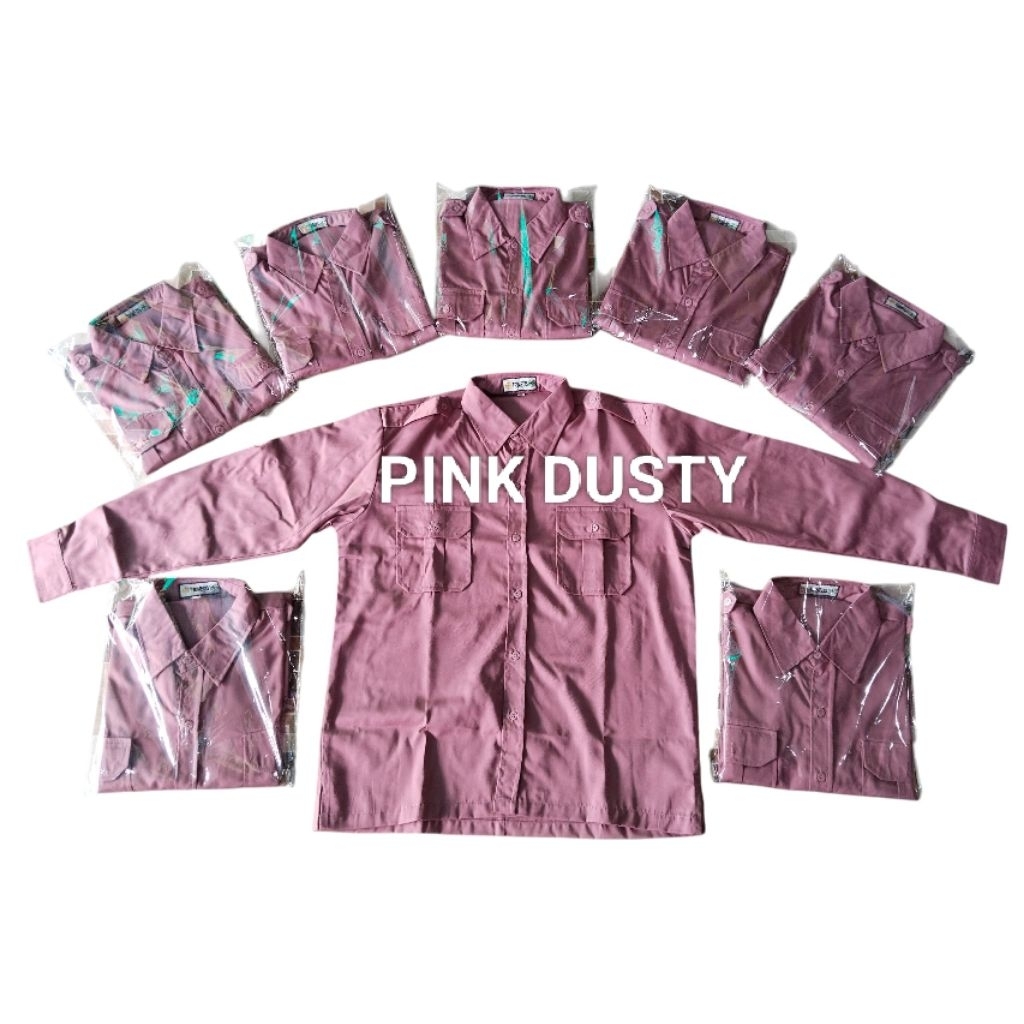 kemeja pdh kemeja tactical lengan panjang Pink Dusty [ POLOS ]