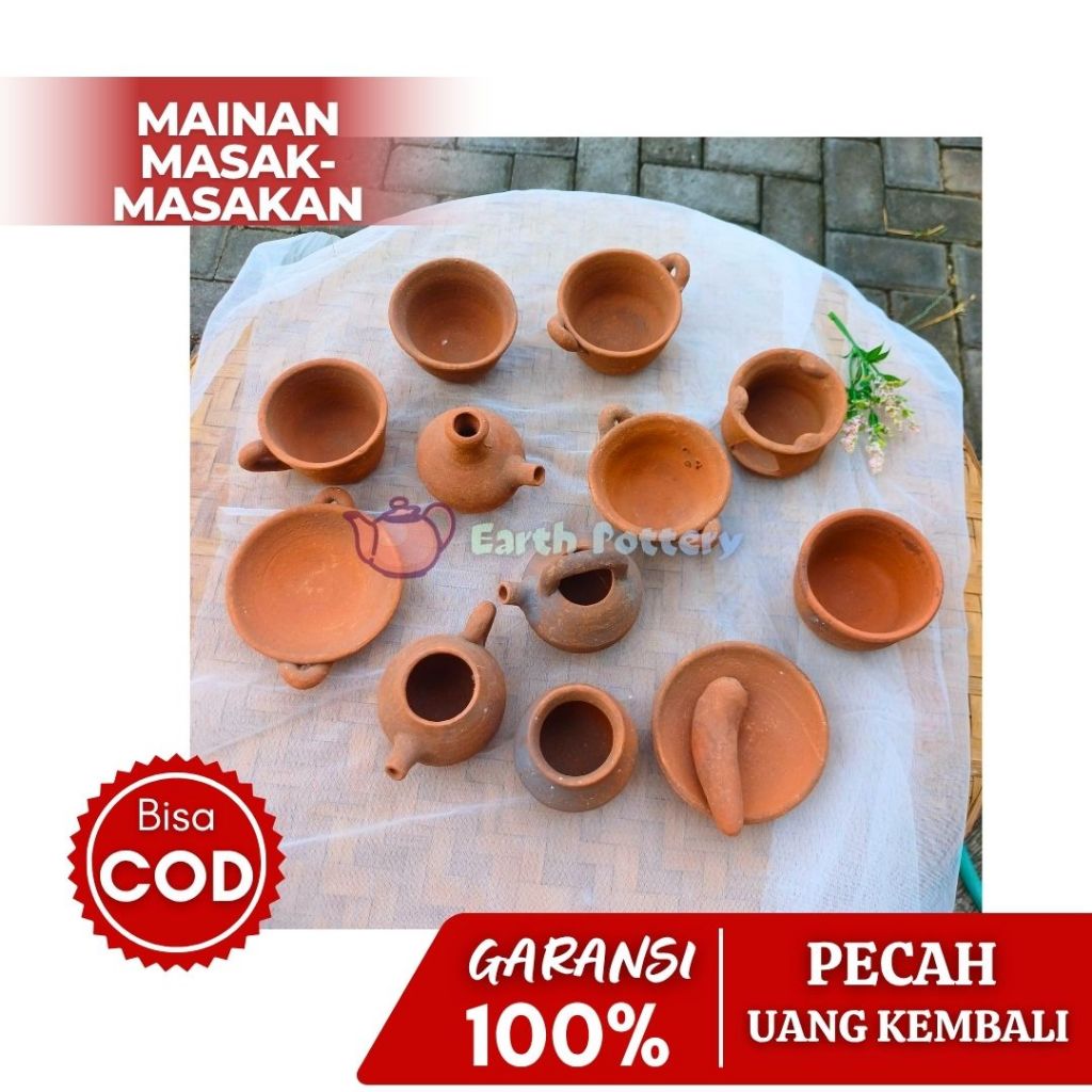 Mainan Masak-Masakan Tanah Liat/Mainan Masak-Masakan Edukatif/Mainan Masak-Masakan Edukatif Polos