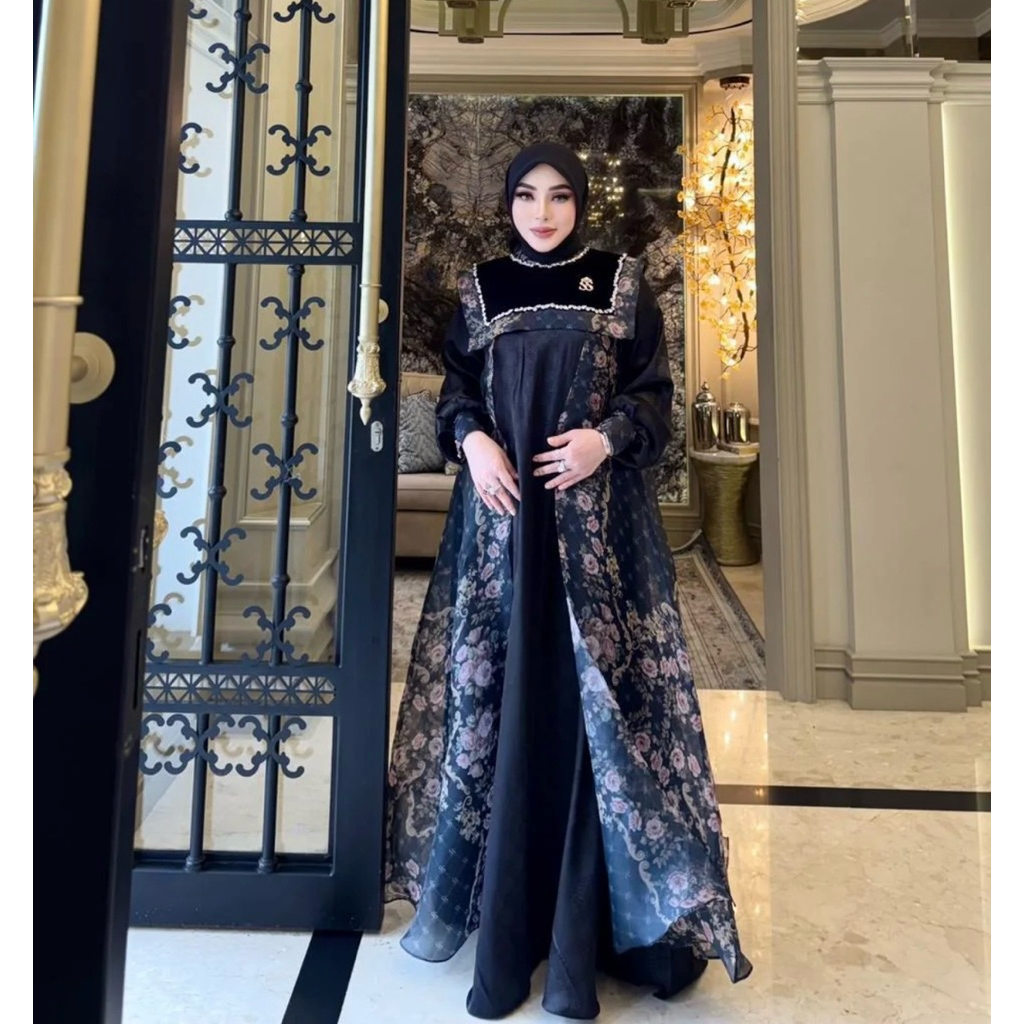 shella saukia dress hitam exclusive