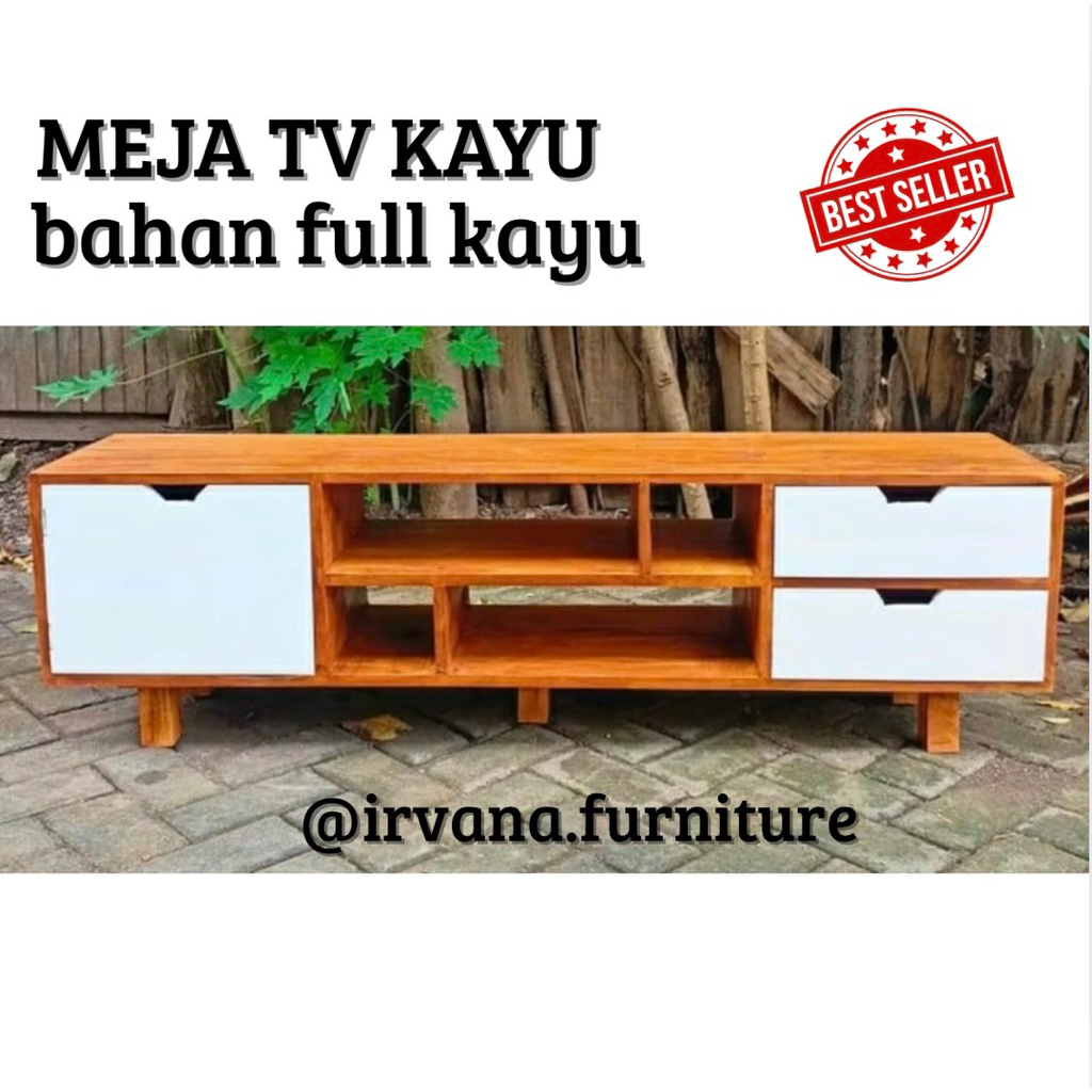 [Ready Stock] Meja TV minimalis kayu mahoni  120 cm / Meja Ruang Tamu | Meja Kayu