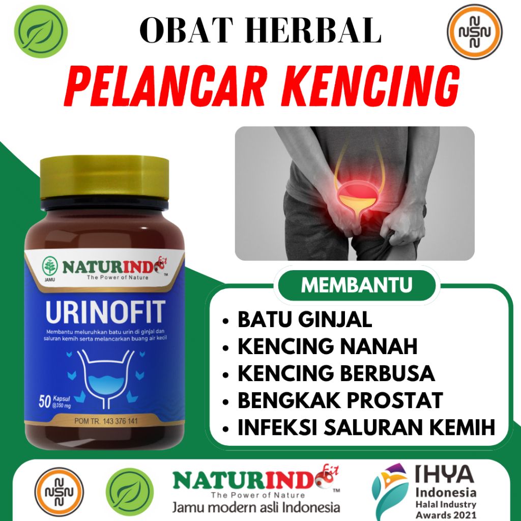 URINOFIT Herbal Pelancar Kencing Batu Ginjal Infeksi Saluran Kemih Kencing Berbusa NATURINDO