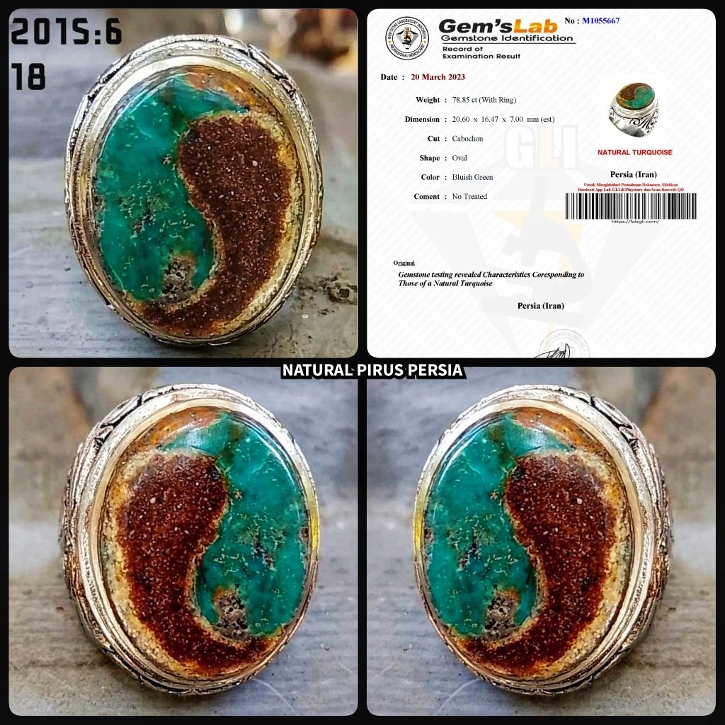 natural batu pirus gambar yinyang asli ijo daun multi colour