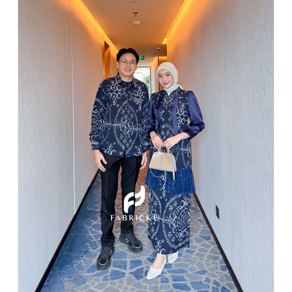FABRIKU - NAOMI SET NIGHTBLUE - ONE SET KONDANGAN - BUSUI FRENDLY  - TENUN COUPLE KONDANGAN ELEGAN -