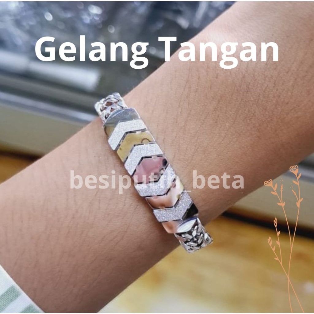 gelang tangan besi putih ambon / besi putih asli