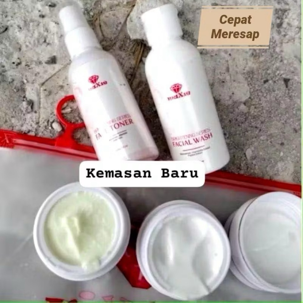 Maxie Skincare BPOM Paket Whitening 1 Set Pemutih Wajah, Mencerahkan Kulit Kusam