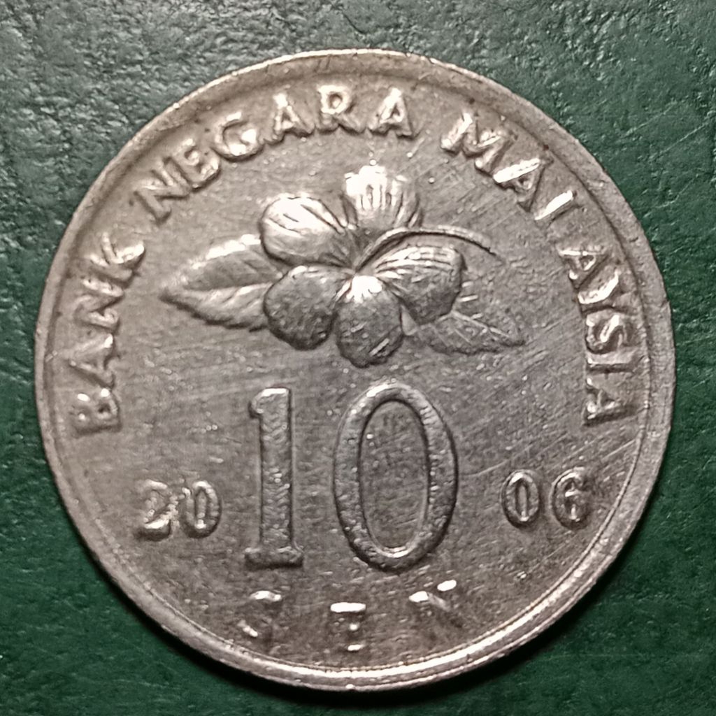 Koin Malaysia Jadul koleksi kuno 10 sen Tahun 2006
