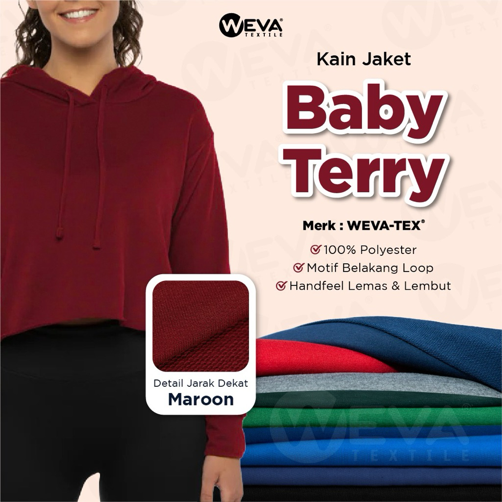 Bahan Kain Baby Terry Beby Terry Kain Hoodie Sweater Weva Textile
