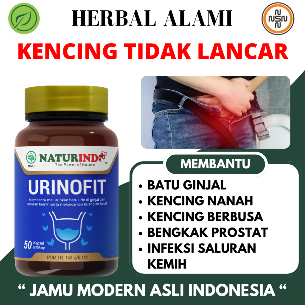 URINOFIT Obat Herbal Kencing Tidak Lancar Batu Ginjal Infeksi Saluran Kemih Kencing Nanah NATURINDO