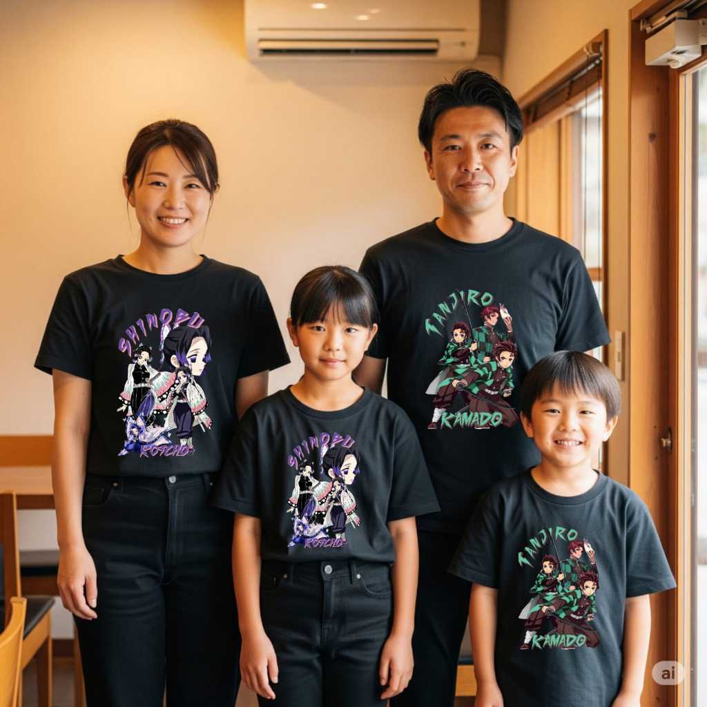 KAOS ANIME DEMON SLAYER TANJIRO NEZUKO GIYUU DEMONSLAYER BAJU PASANGAN COUPLE ANIME
