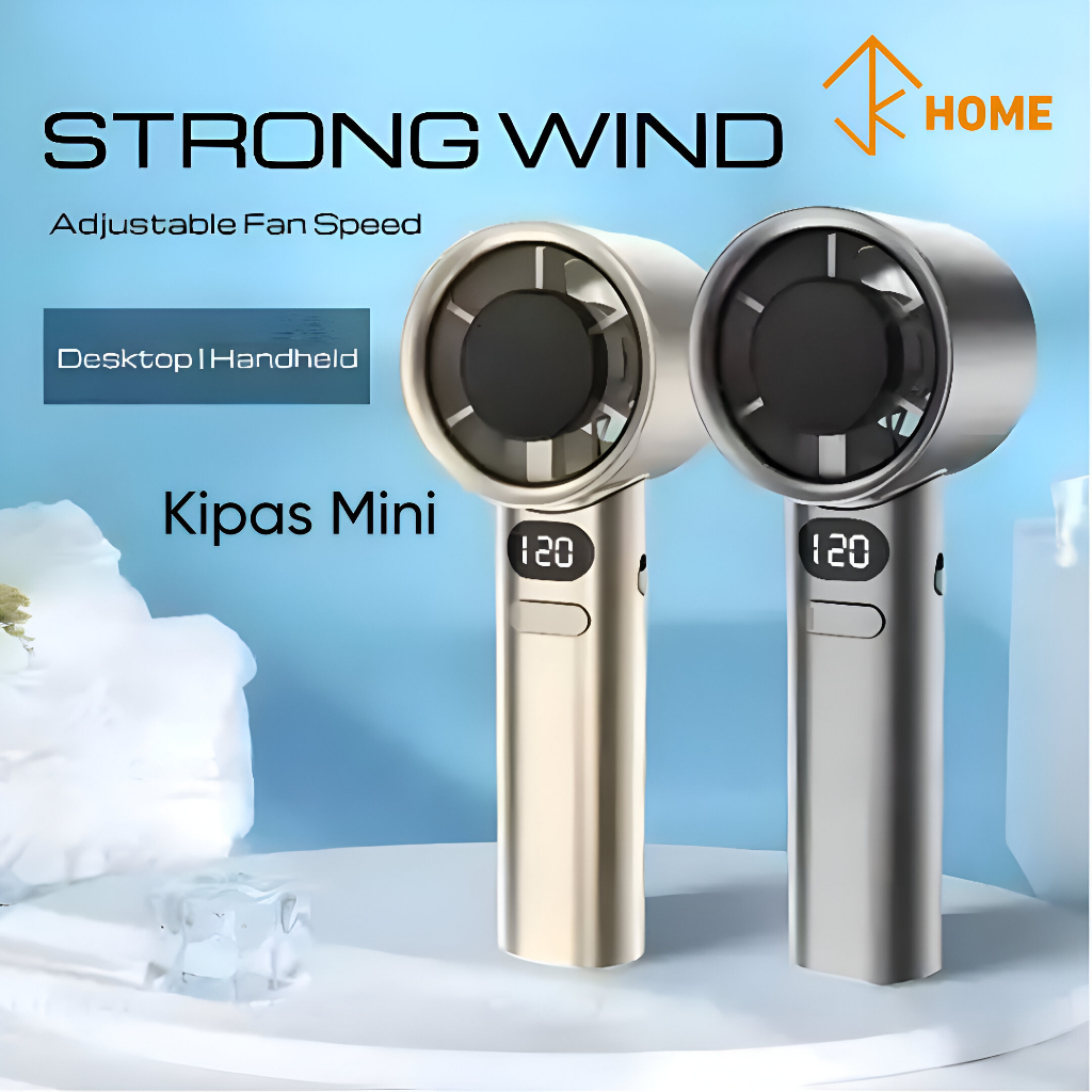 JK Kipas Angin Turbo Mini Portable USB Genggam M11 Layar LED 120 High Speed Handheld Fan Adjustable 