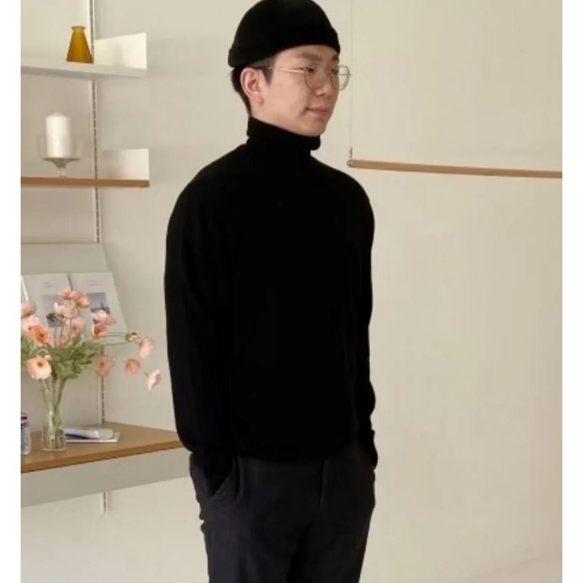 Sweater Rajut Pria H&M Turtleneck Wool Sweater Original