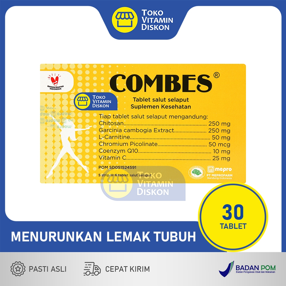 COMBES 1 BOX ISI 5 STRIP | Suplemen Pelangsing, Obat Diet, Menurunkan Berat Badan, Menghilangkan Lem