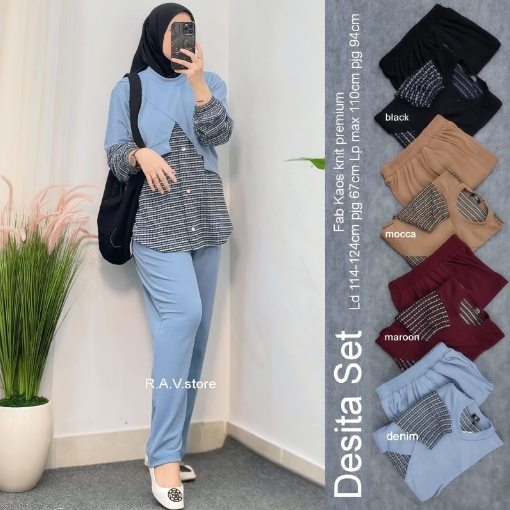 SETELAN WANITA SETCEL MODEL TERBARU KEKINIAN MODERN DESITA SET BY RAV STORE ORIGINAL BEST SELLER BAJ
