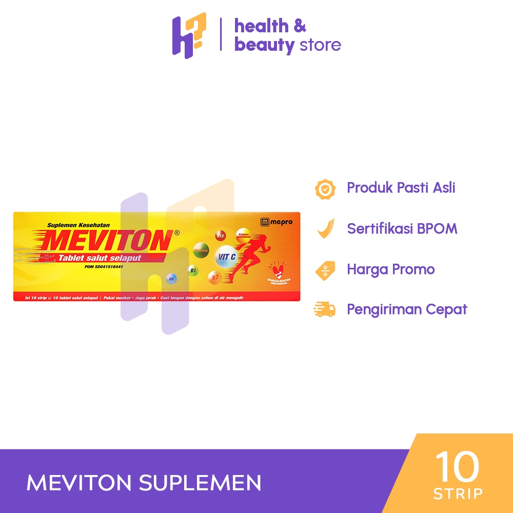 MEVITON 1 BOX ISI 10 STRIPS | Suplemen Imunitas Tubuh, Meningkatkan Stamina, Vitamin B Kompleks