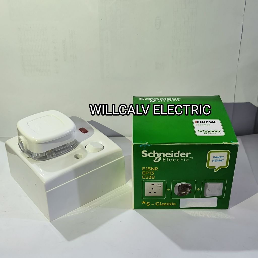 Stop kontak AC set Clipsal Schneider Classic out bow tempel tembok