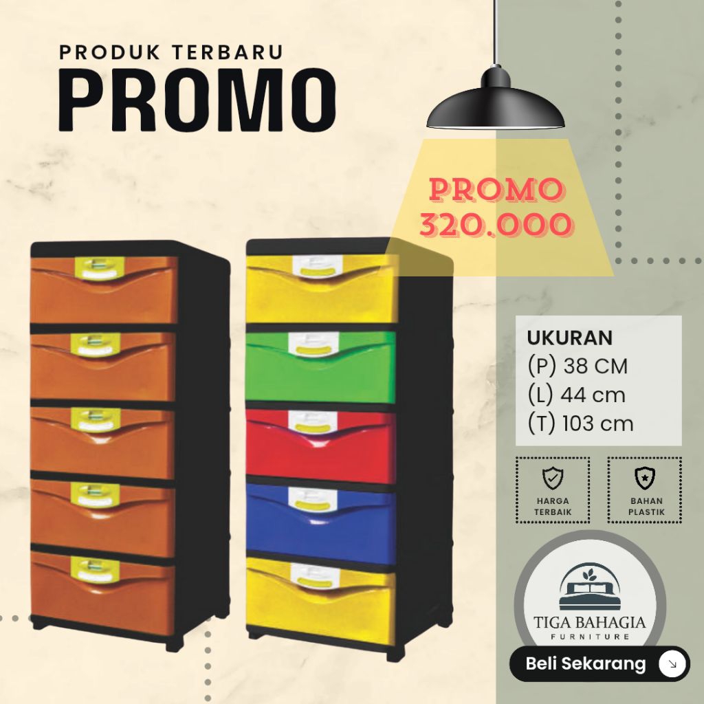 Rak Plastik 5susun laci