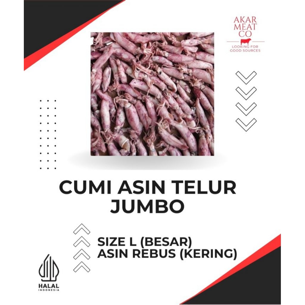 Cumi Telur Asin Rebus Fresh Besar Jumbo 500 gr