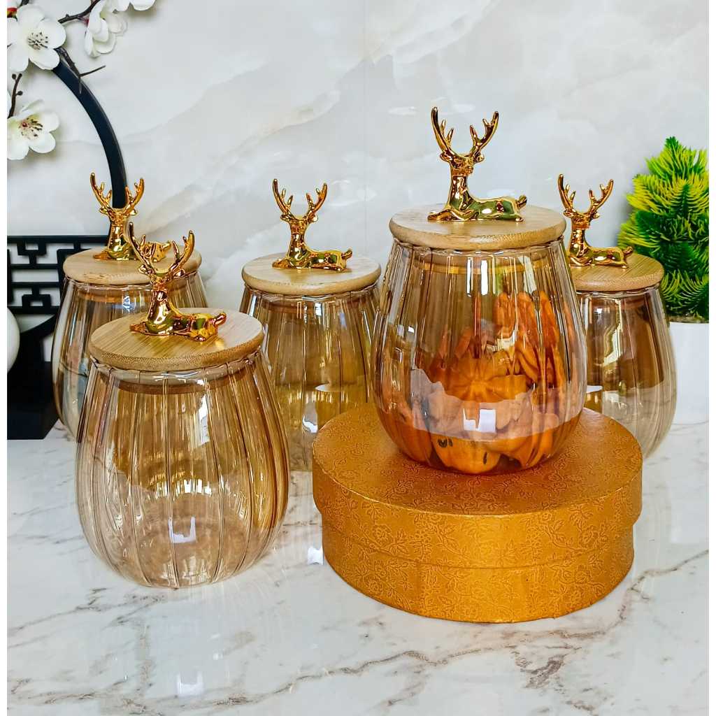 [ TOPLES KACA ] Tempat Penyimpanan Snack Mewah dan Modern dengan karet antislip / Toples makanan ser