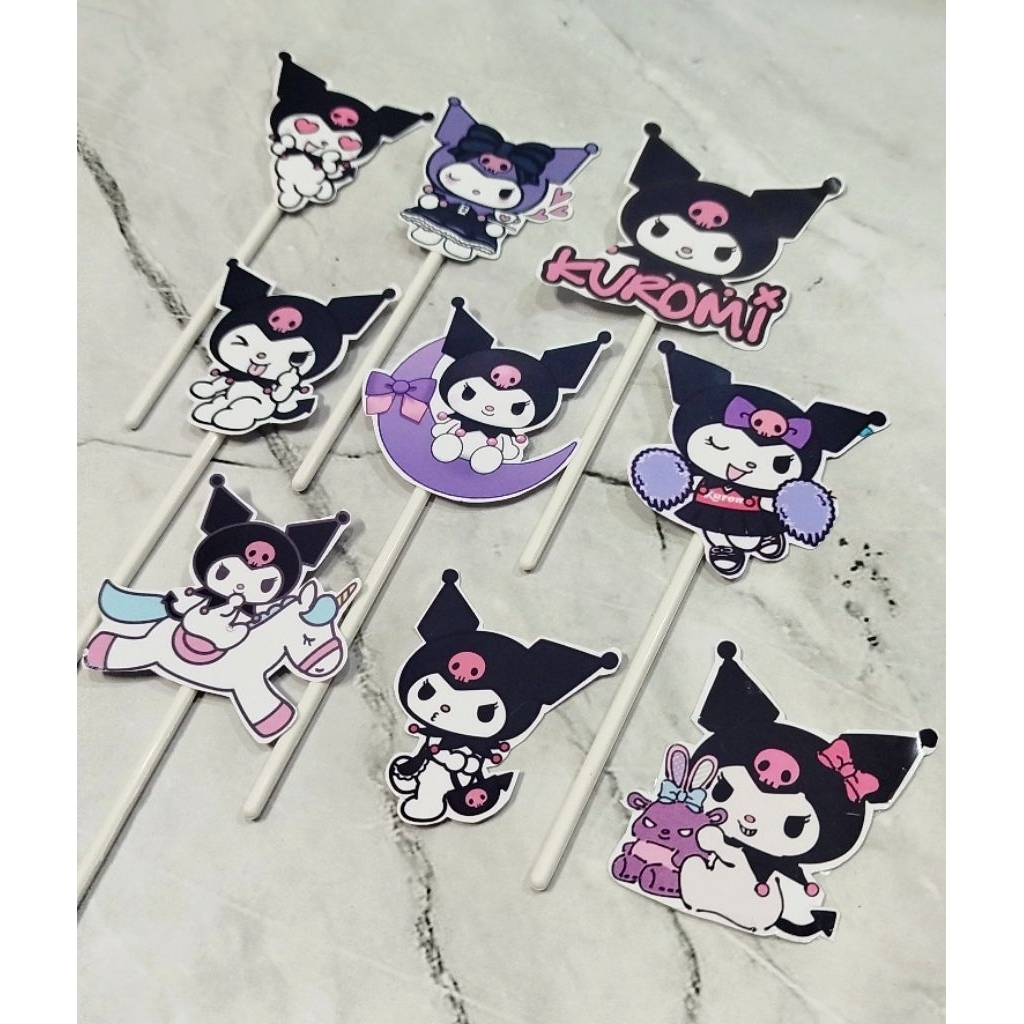 Cake Topper KUROMI - Hiasan Kue Topper Kertas KUROMI