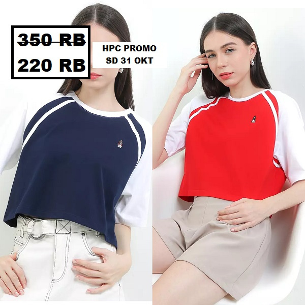 Kaos wanita Hush Puppies 100% original seri DRIVEN CROP