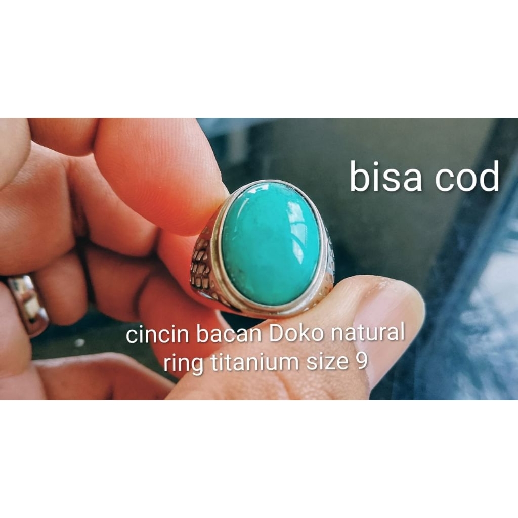 CINCIN ASLI BACAN DOKO NATURAL RING 9 TITANIUM/BISA COD