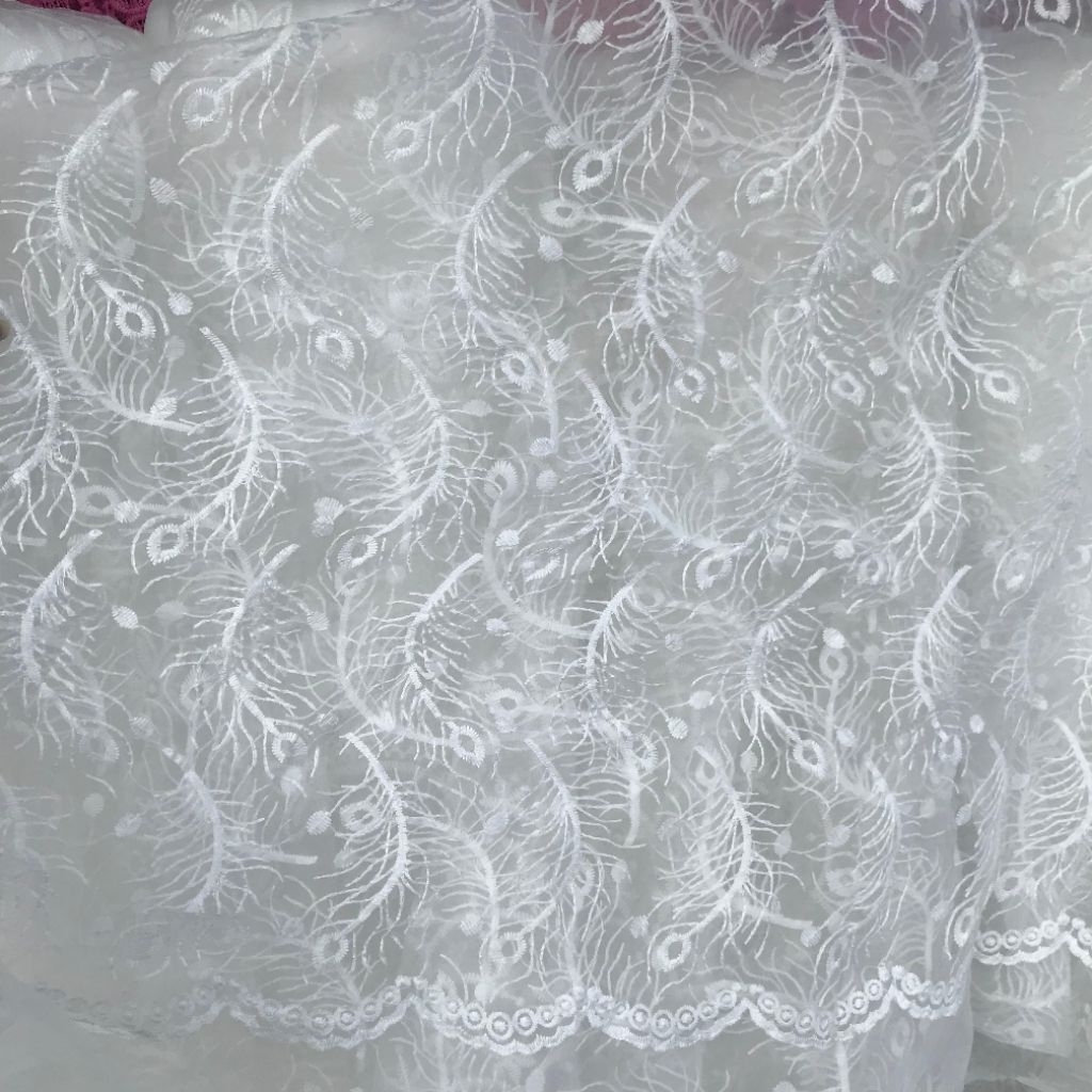 kain organza bordir - kain organza bordir premium - kain organza motif bordir