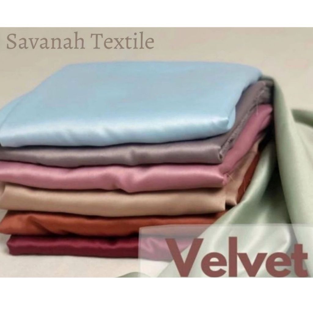 1/2 meter Kain Perca bahan Satin Silk dan Velvet Premium