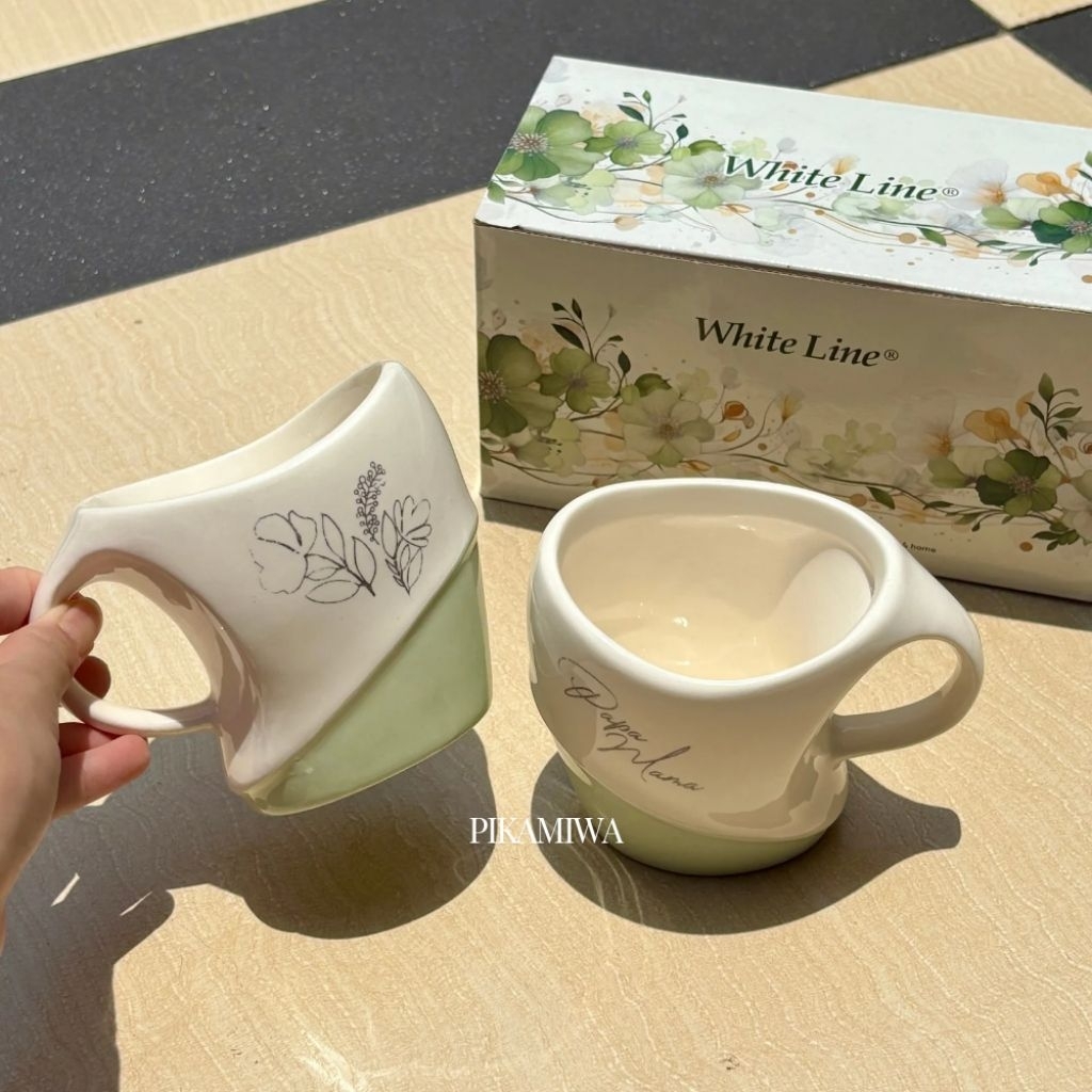 2 PCS MUG MAMA PAPA JINNY mug lucu mug keramik mug cantik mug minum hadiah lucu