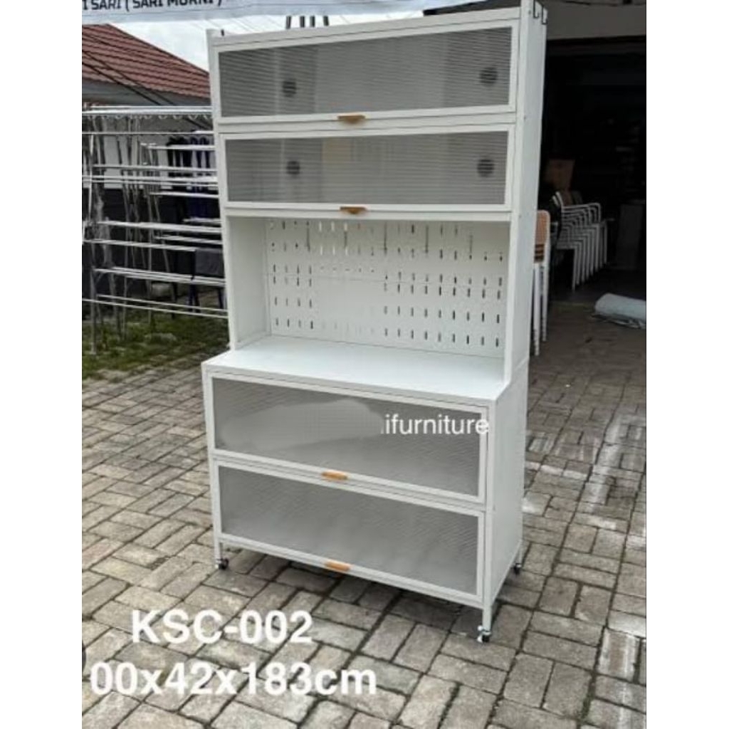 Lemari dapur rak piring besi 2 pintu Olymsteel KSC002 - Bandung area saja