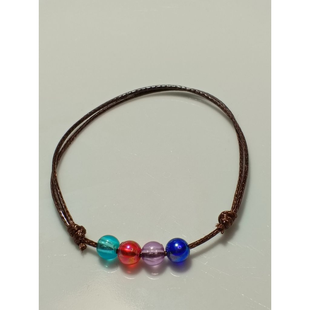 gelang serut gelang simpel gelang tali korea warna coklat