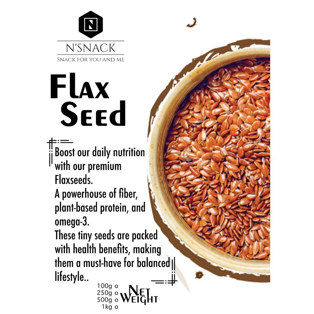 ORGANIC BROWN FLAXSEED 50gram - Flax Seeds Flaxseeds Flax seed Biji Rami