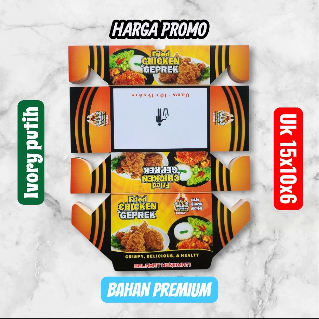 KARDUS BOX FRIED CHICKEN/KEMASAN FRIED CHICKEN/KERTAS BUNGKUS FRIED CHICKEN