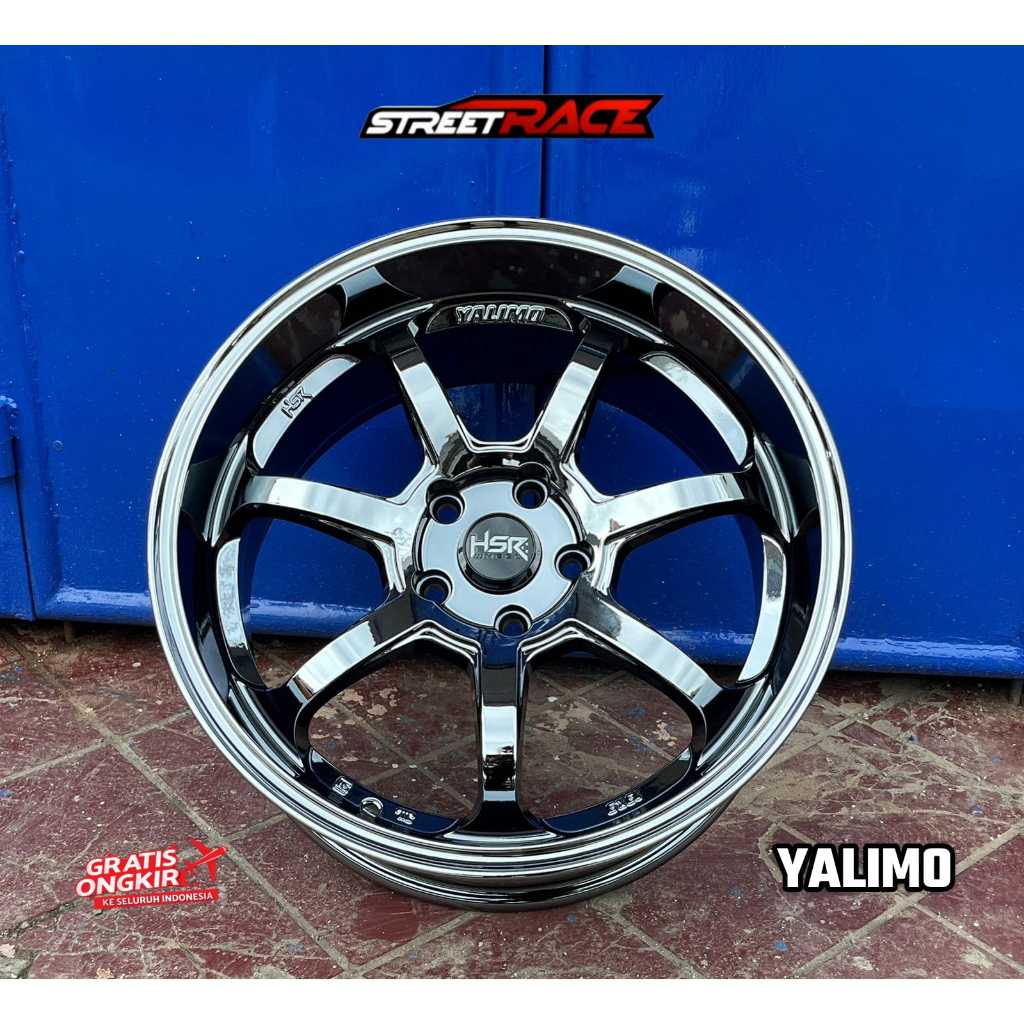 VELG MOBIL INNOVA CRV CIVIC HSR YALIMO R18 LEBAR 9 ET22 BLACK CHROME