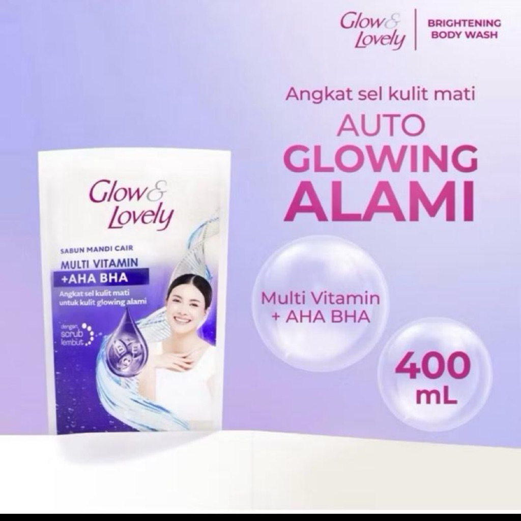Glow & Lovely Bodywash sabun mandi  Cair Multivitamin +AHA BHA