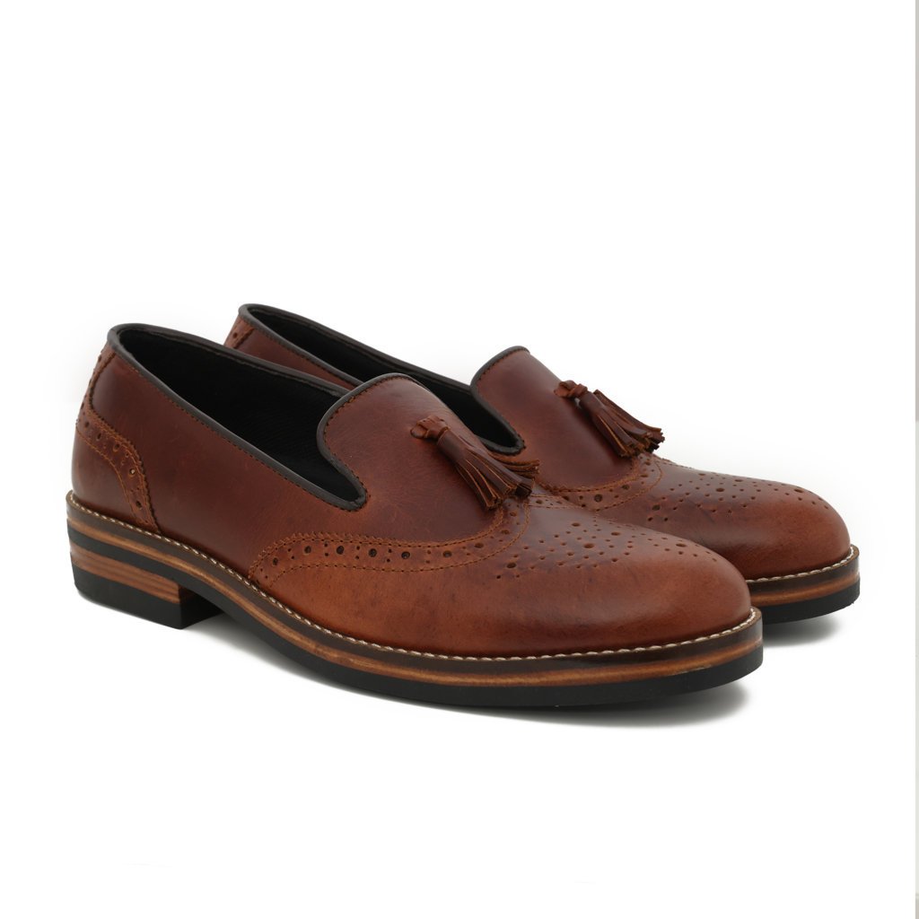 Sepatu Formal Kulit Asli - VIGOS Loafer Wingtip