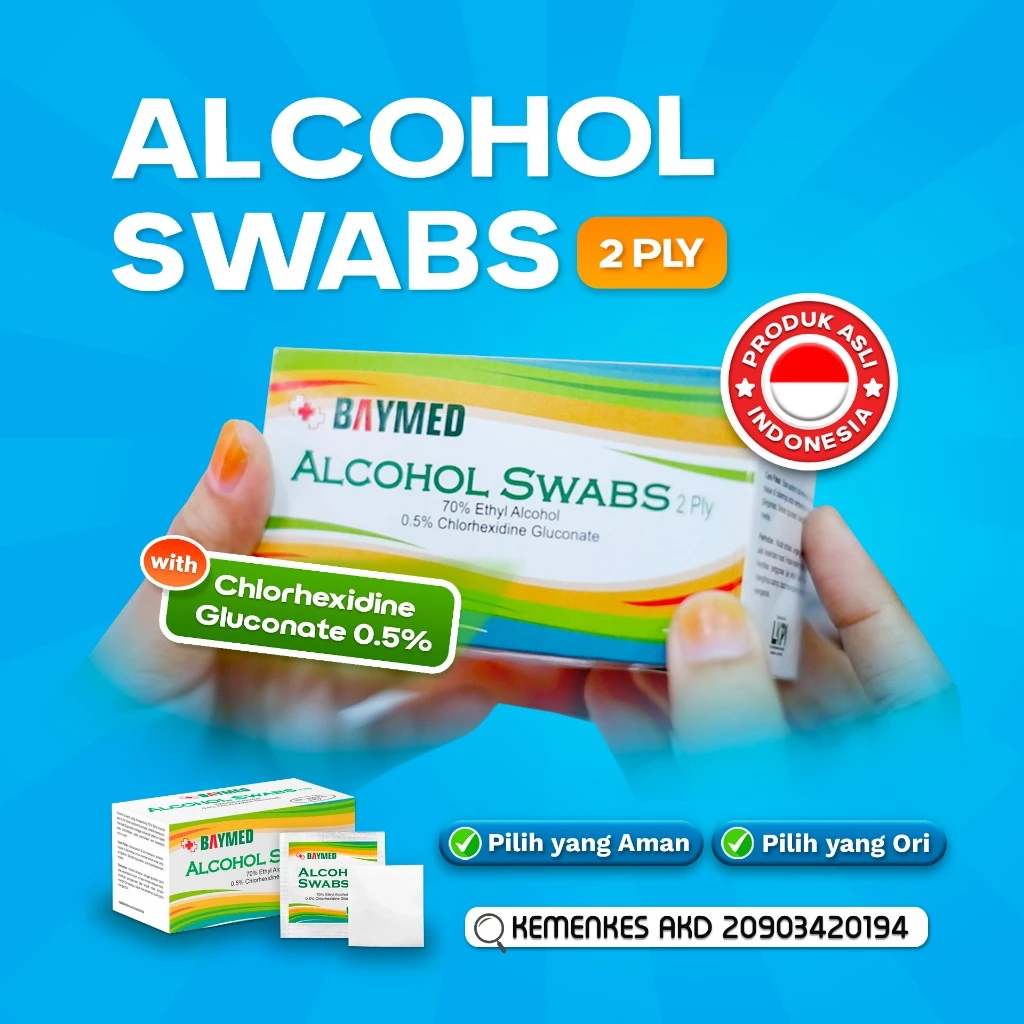 BAYMED - Alkohol Swab Antiseptik Medis Alkohol 70% + Chlorhexidine 2% Aman & Izin Kemenkes