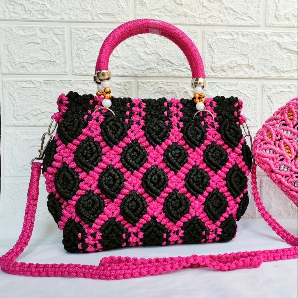 Grosir @65rb / Tas TaliKur Kerang Simple /Tas Selempang Rajut Wanita / Tas Anyaman Tali Kur keong / 