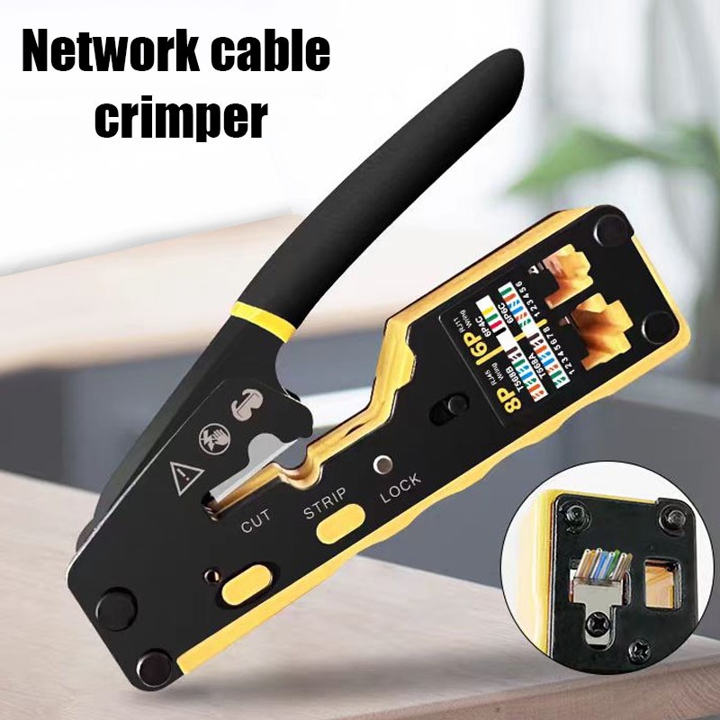 Alat Crimping RJ45 Alat Crimping Ethernet Pemotong Kawat Crimper Untuk Konektor Cat5e Cat6 Cat6a Cat