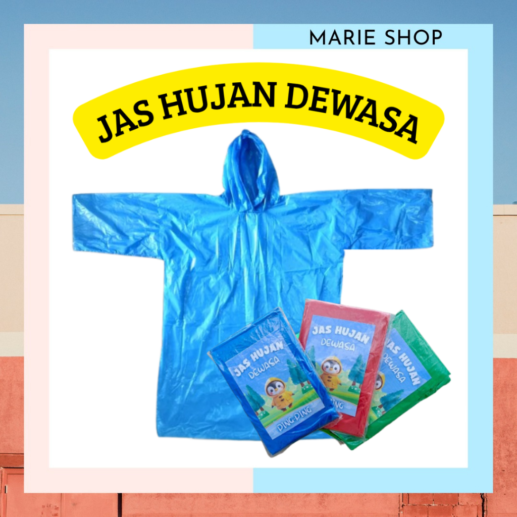 JAS HUJAN PONCO - JAS HUJAN PLASTIK TEBAL 40 MIKRON - RAINCOAT MANTEL - MANTEL HUJAN