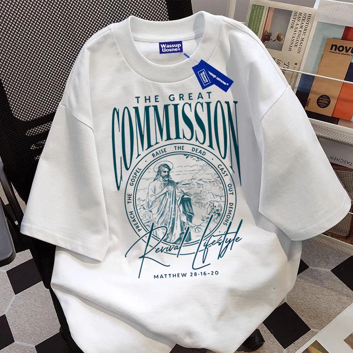 The Great Commission Korea Style T-shirt Oversize | Kaos Wanita PUTIH | Kaos pria dan wanita Yesgirl