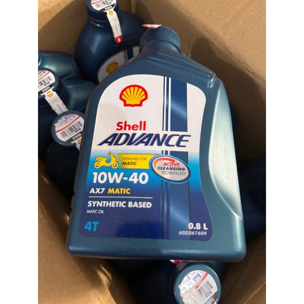 Oli Motor Shell AX7 Matic 10W-40 800ml biru