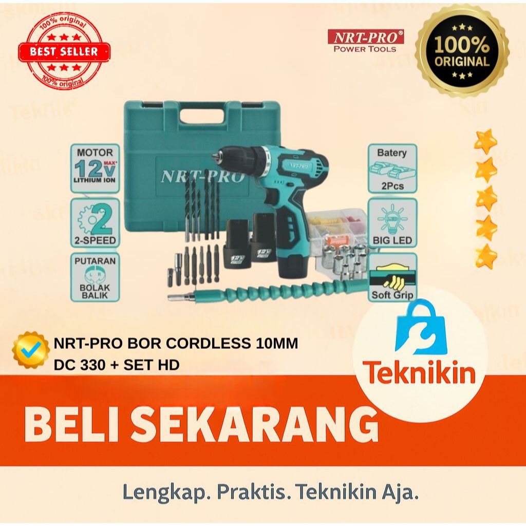 NRT-PRO BOR BATTERY / BOR CORDLESS 10MM DC 330 + SET HD
