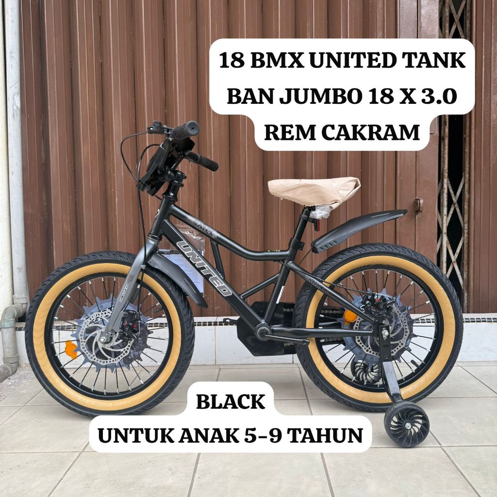 (BTM) Sepeda Anak BMX 18 UNITED TANK REM CAKRAM