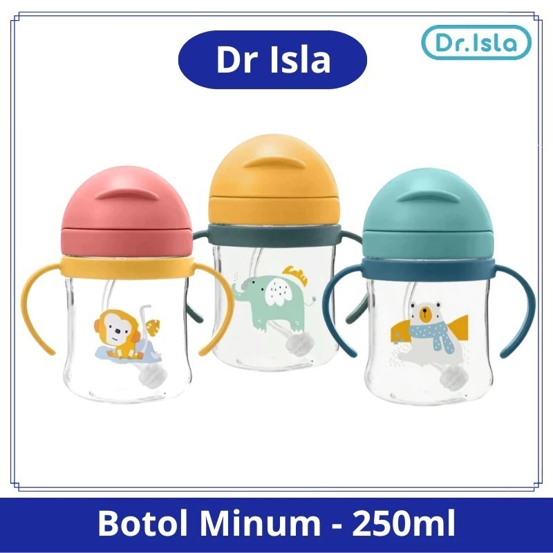 Dr Isla Children Straw Drinking Cup Botol Minum Bayi Anak Sedot Water Bottle BY02
